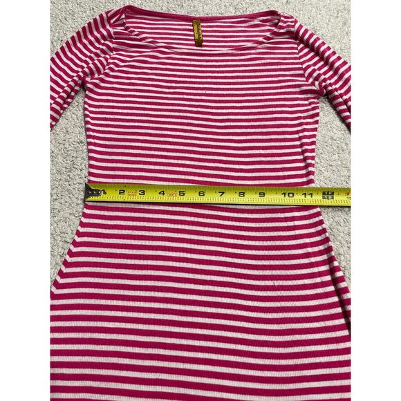 Rachel Pally Striped Bodycon Midi Dress XS Modal Pink White MSRP$264 - Picture 4 of 12
